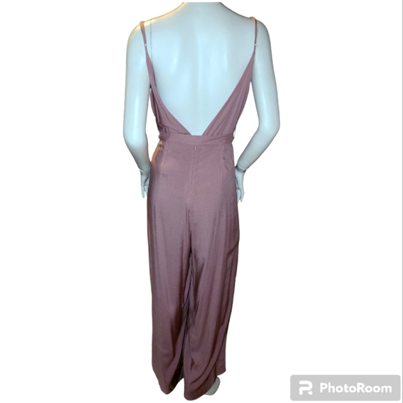 NWT* Lulus* Spaghetti Strap* Side Slit Leg* Jumpsuit* Mauve* Sz L - Picture 2 of 7